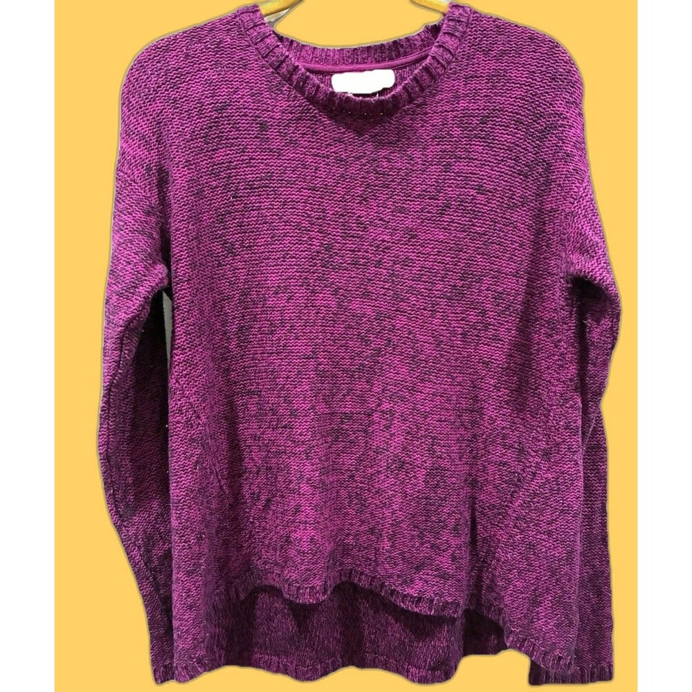 Philosophy by Anthropologie Purple Knit Sweater Women’s L Cozy Textured Magenta
